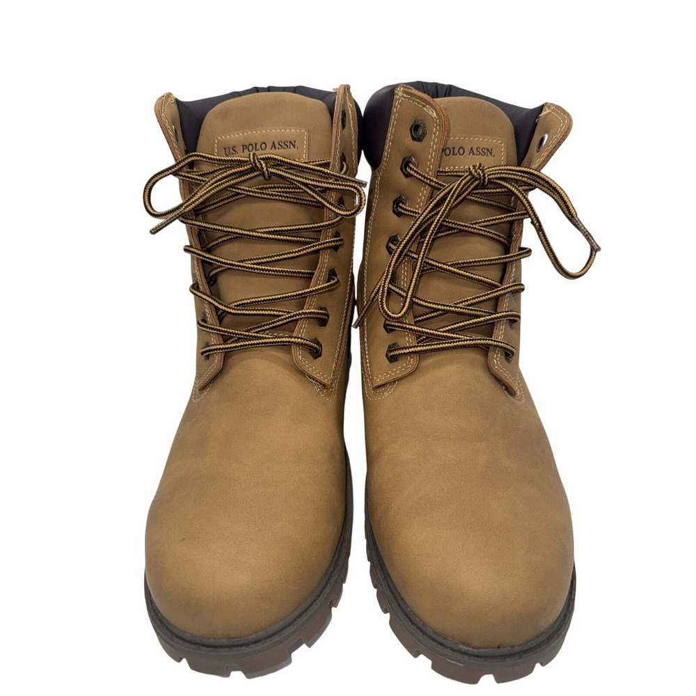 U.S. Polo Assn Owen High Wheat Tan Lug Sole Lace Up Work Boots Mens 12 M